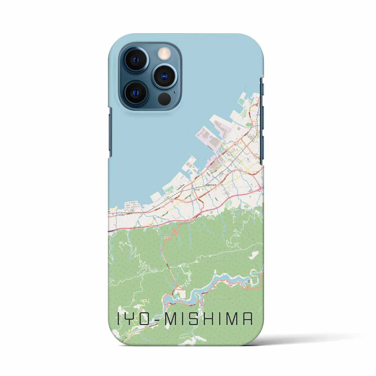 【伊予三島(愛媛県)】地図柄iPhoneケース(バックカバータイプ)