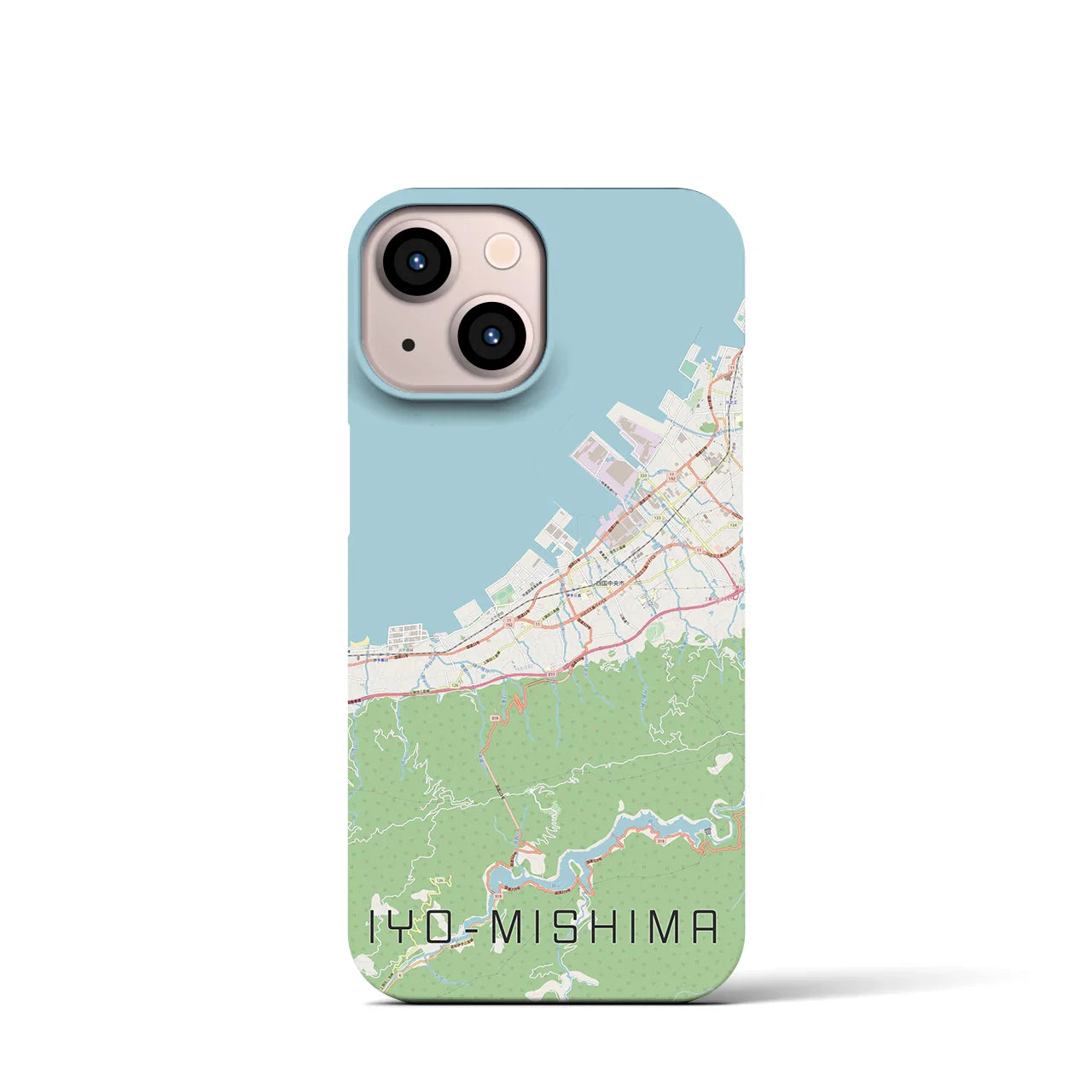 【伊予三島(愛媛県)】地図柄iPhoneケース(バックカバータイプ)