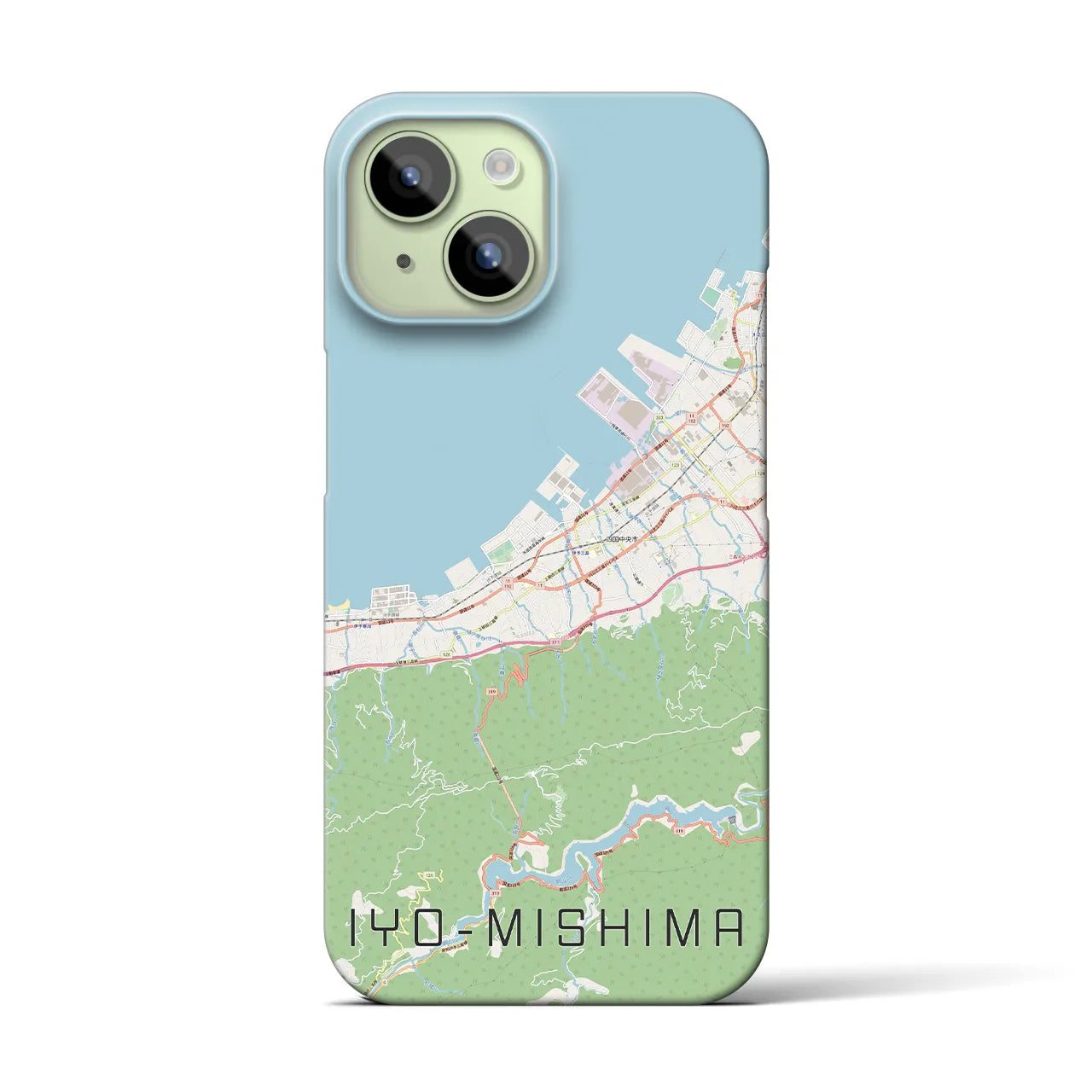 【伊予三島(愛媛県)】地図柄iPhoneケース(バックカバータイプ)