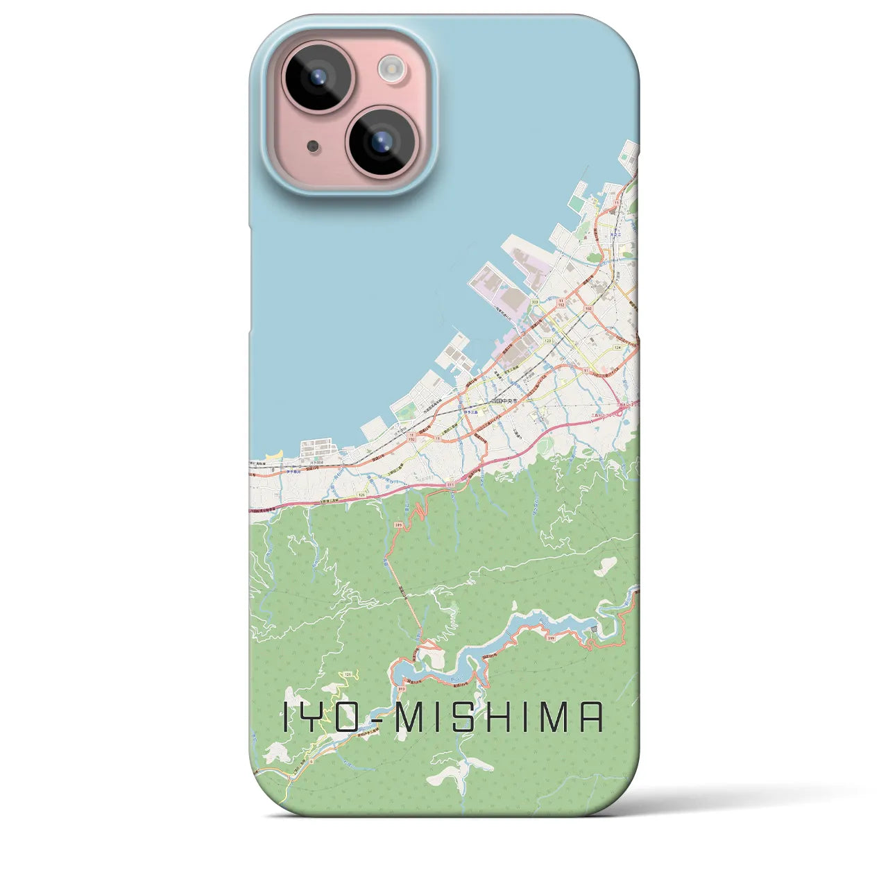 【伊予三島(愛媛県)】地図柄iPhoneケース(バックカバータイプ)