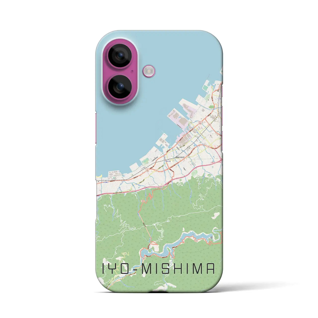 【伊予三島(愛媛県)】地図柄iPhoneケース(バックカバータイプ)