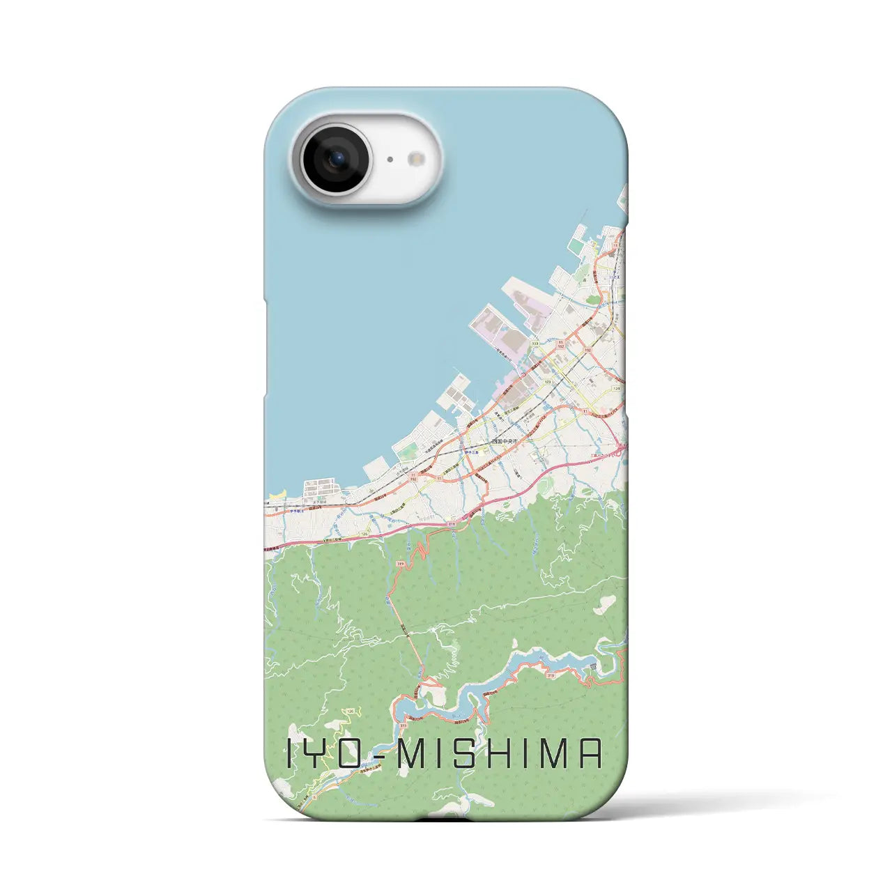 【伊予三島(愛媛県)】地図柄iPhoneケース(バックカバータイプ)