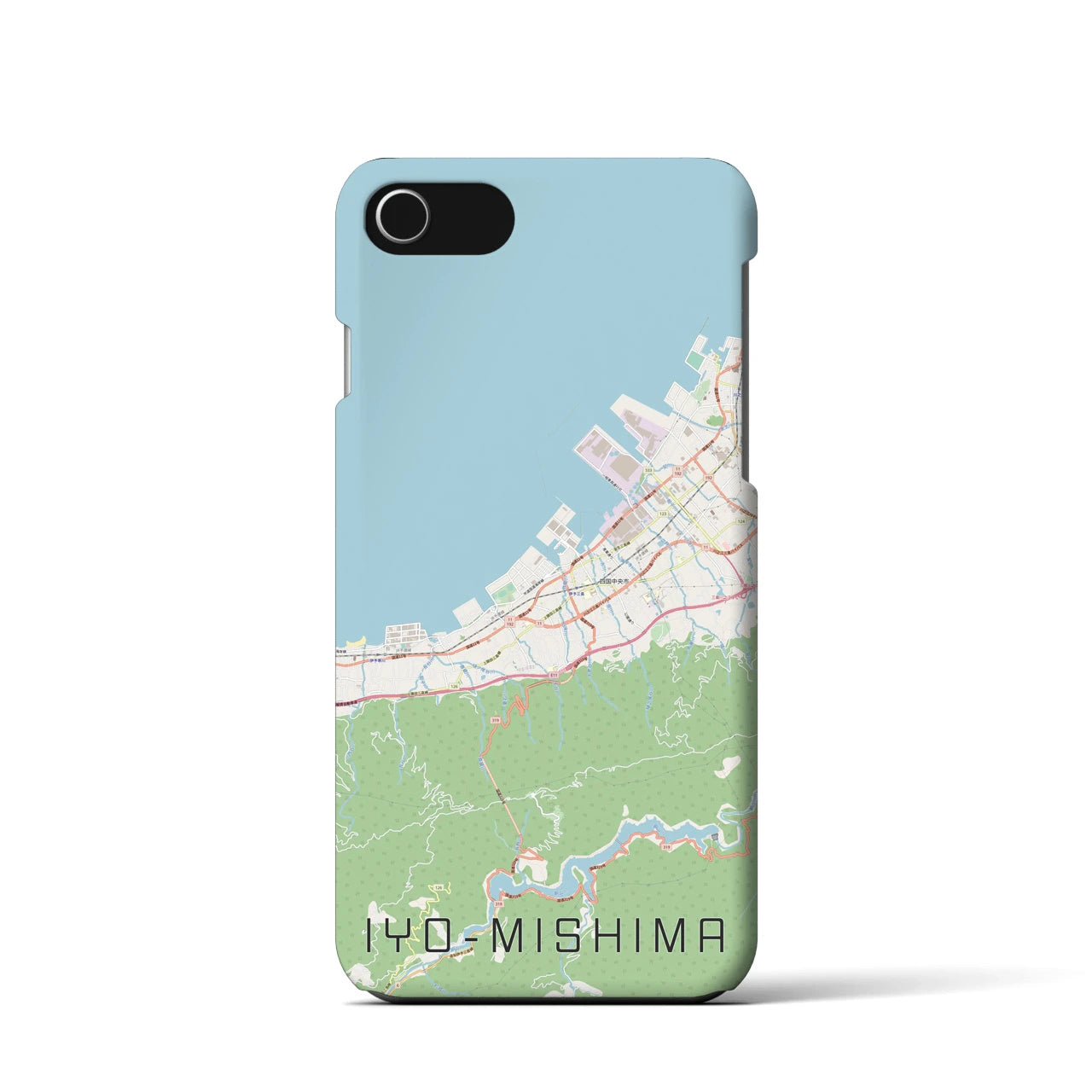 【伊予三島(愛媛県)】地図柄iPhoneケース(バックカバータイプ)