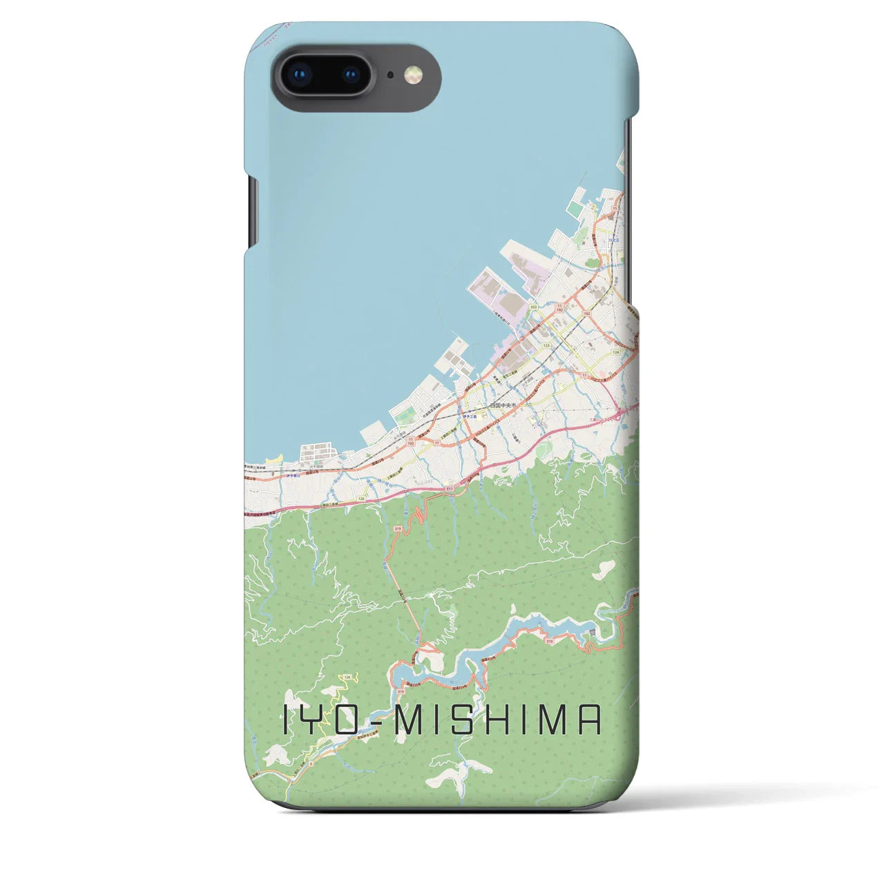 【伊予三島(愛媛県)】地図柄iPhoneケース(バックカバータイプ)