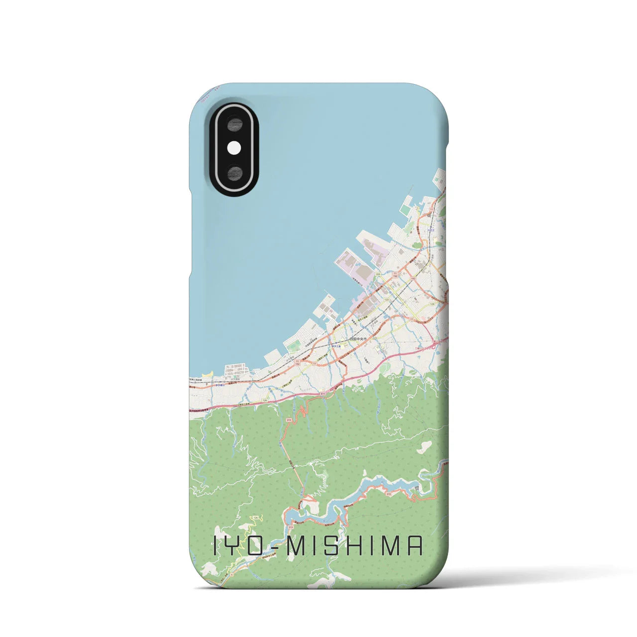 【伊予三島(愛媛県)】地図柄iPhoneケース(バックカバータイプ)