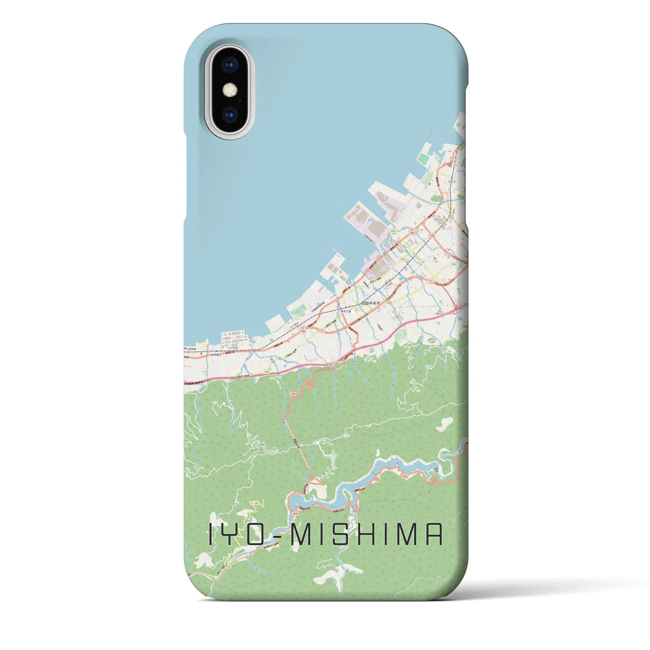 【伊予三島(愛媛県)】地図柄iPhoneケース(バックカバータイプ)