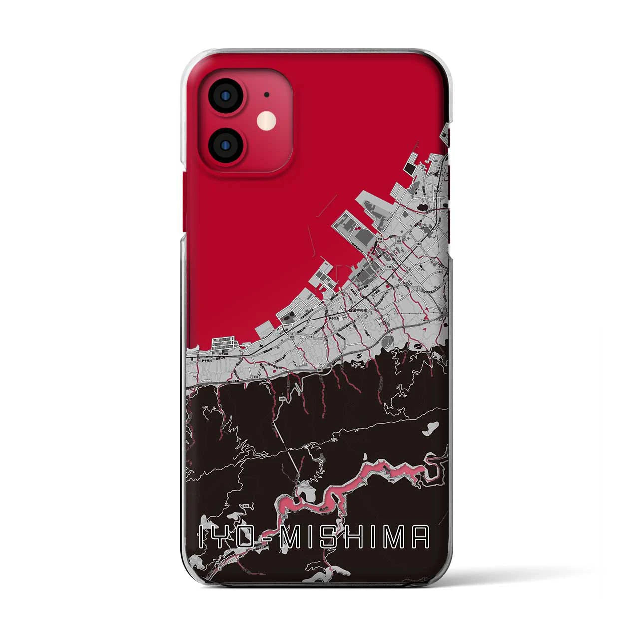 【伊予三島(愛媛県)】地図柄iPhoneケース(クリアタイプ)