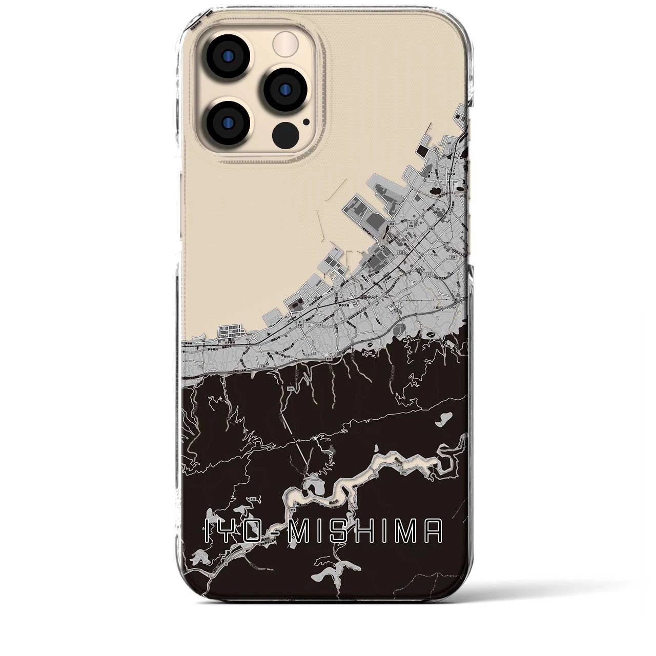 【伊予三島(愛媛県)】地図柄iPhoneケース(クリアタイプ)