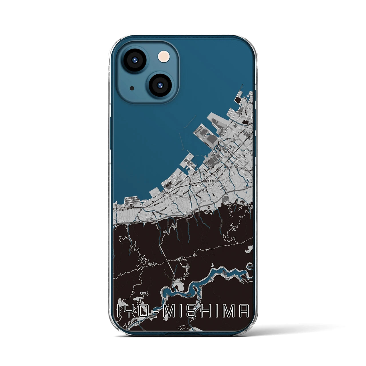 【伊予三島(愛媛県)】地図柄iPhoneケース(クリアタイプ)