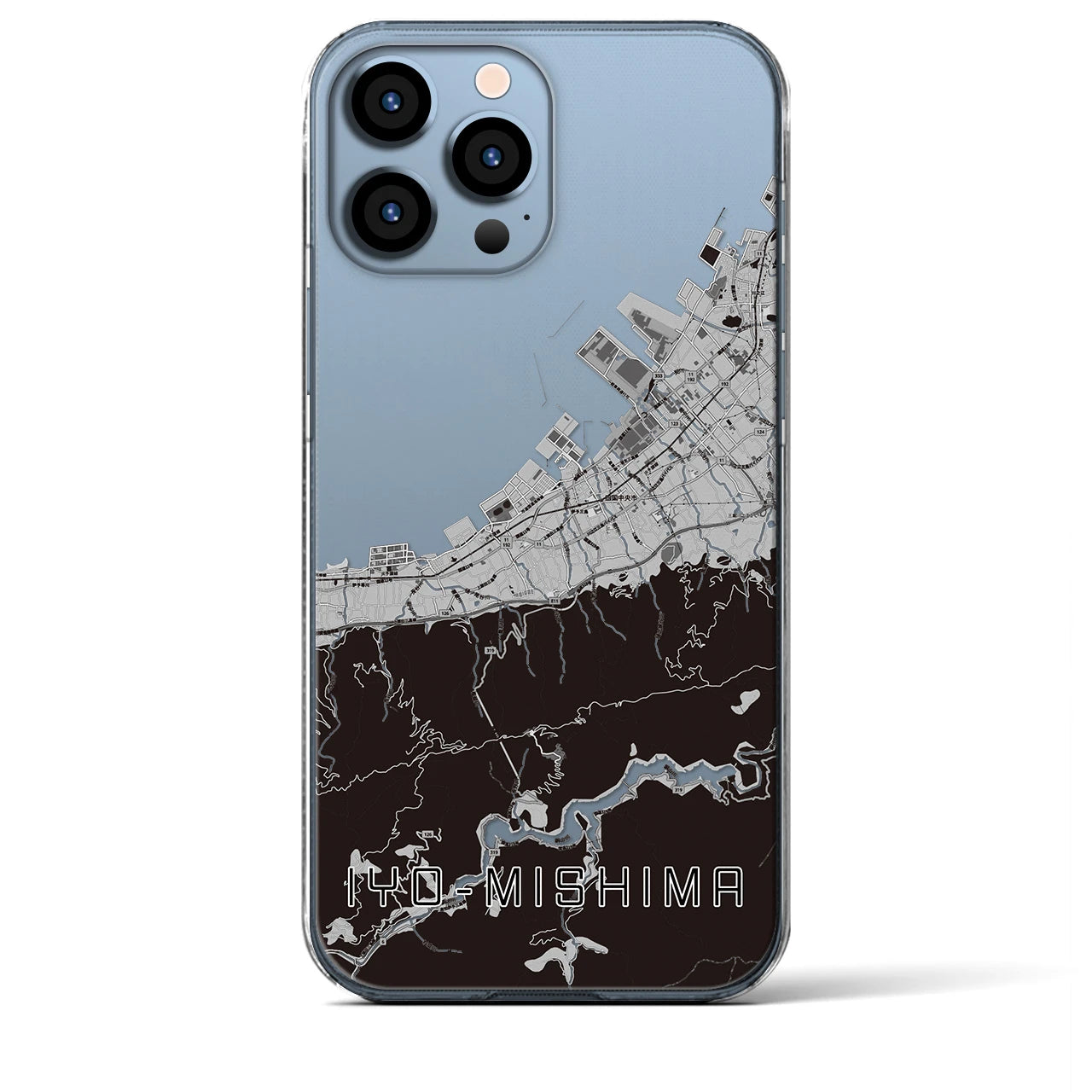 【伊予三島(愛媛県)】地図柄iPhoneケース(クリアタイプ)