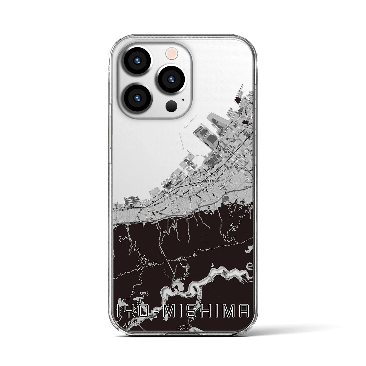 【伊予三島(愛媛県)】地図柄iPhoneケース(クリアタイプ)