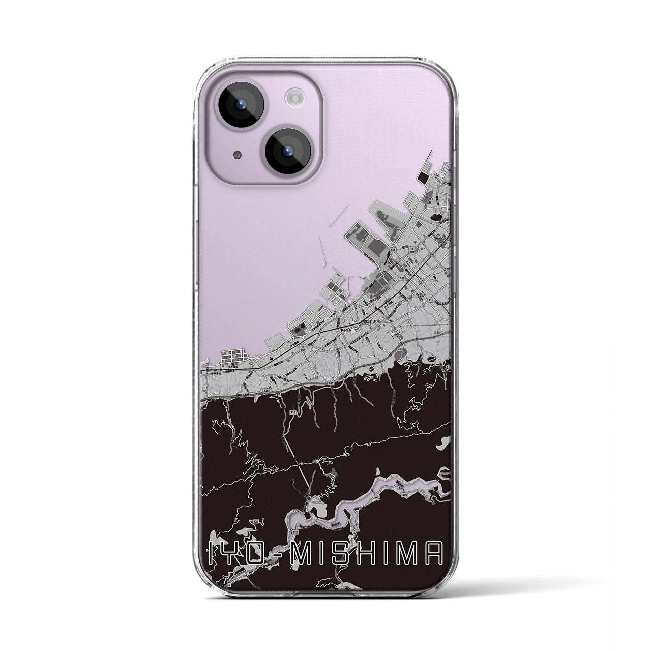 【伊予三島(愛媛県)】地図柄iPhoneケース(クリアタイプ)