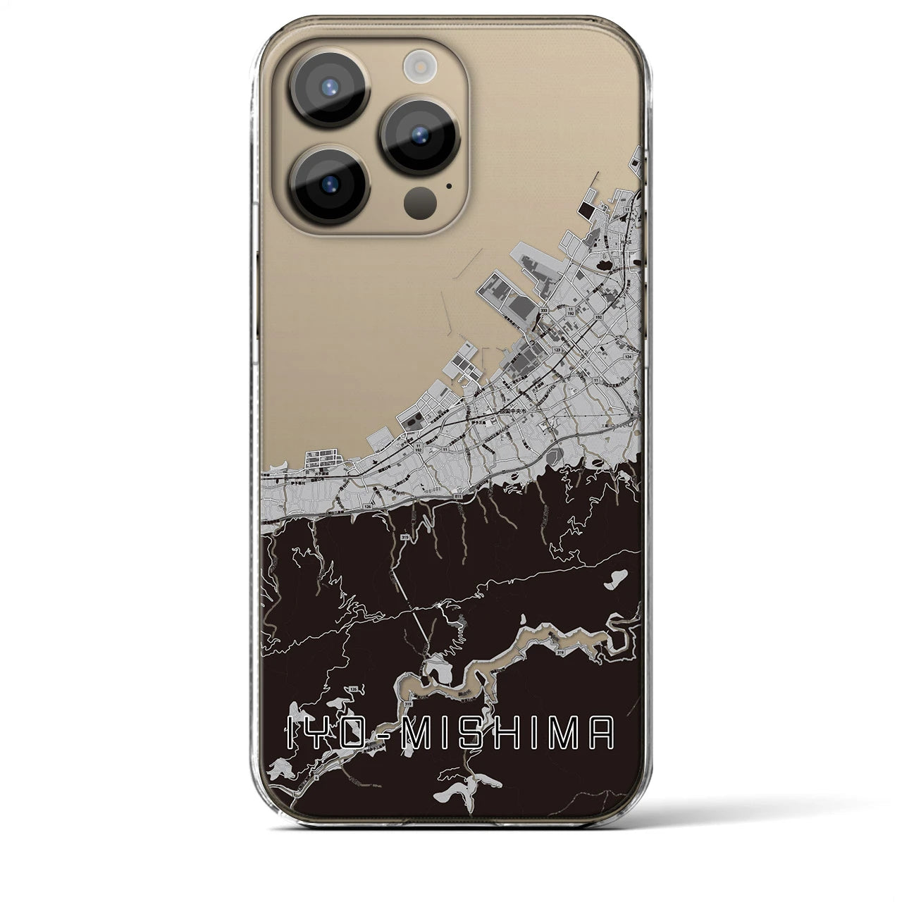 【伊予三島(愛媛県)】地図柄iPhoneケース(クリアタイプ)