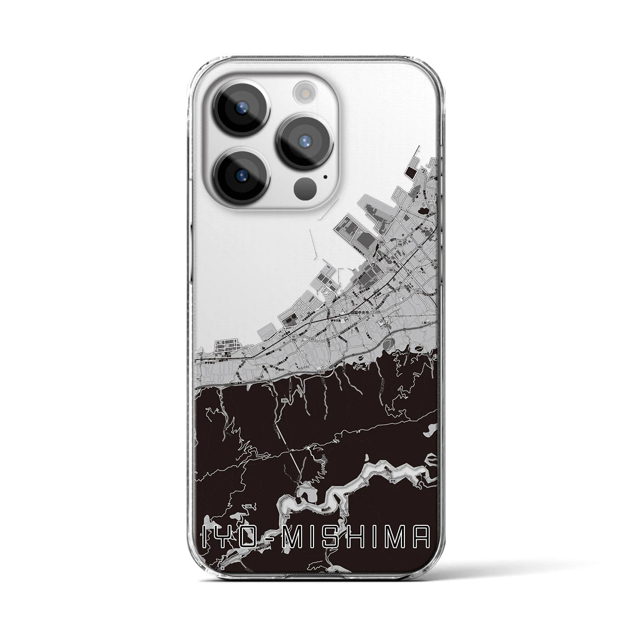 【伊予三島(愛媛県)】地図柄iPhoneケース(クリアタイプ)