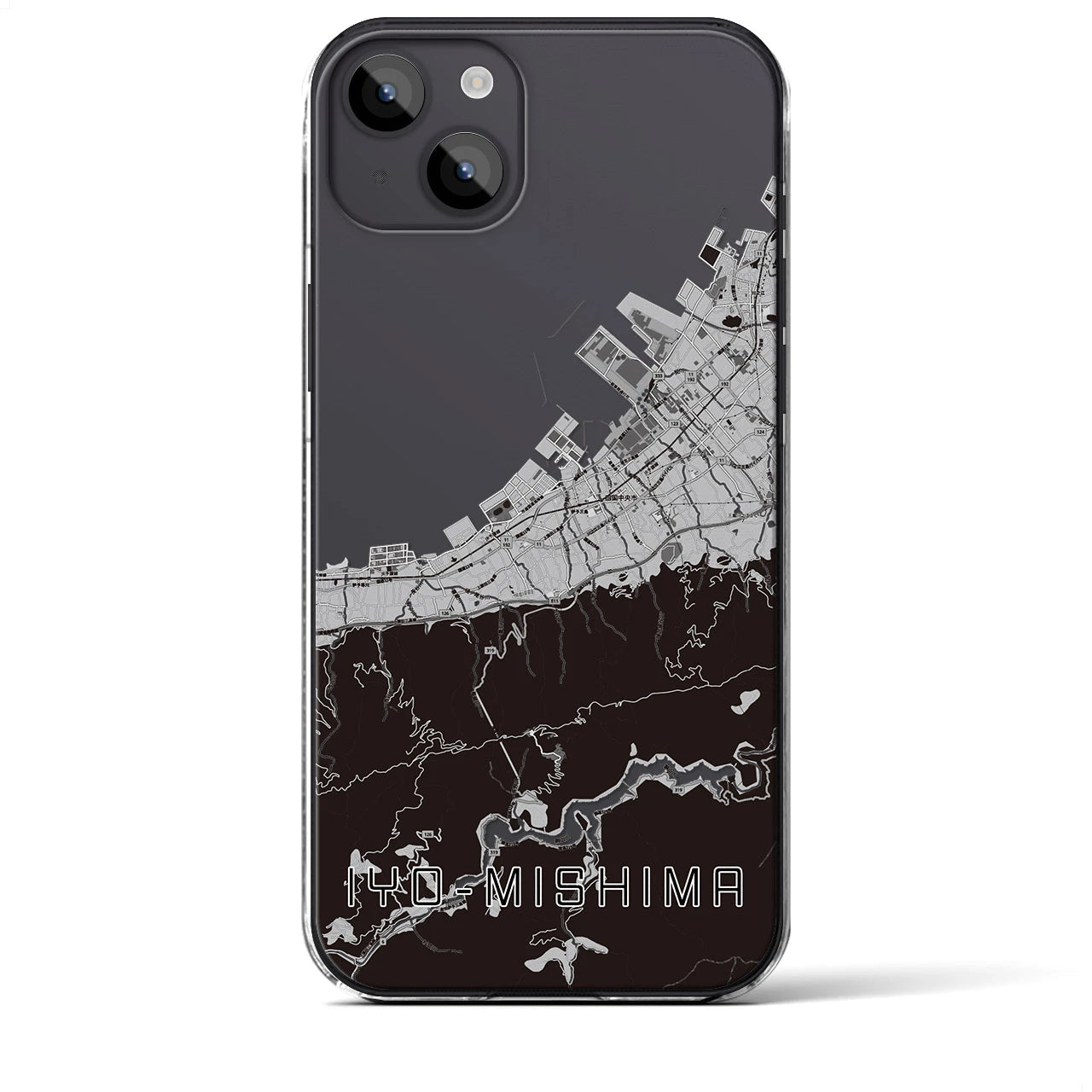 【伊予三島(愛媛県)】地図柄iPhoneケース(クリアタイプ)