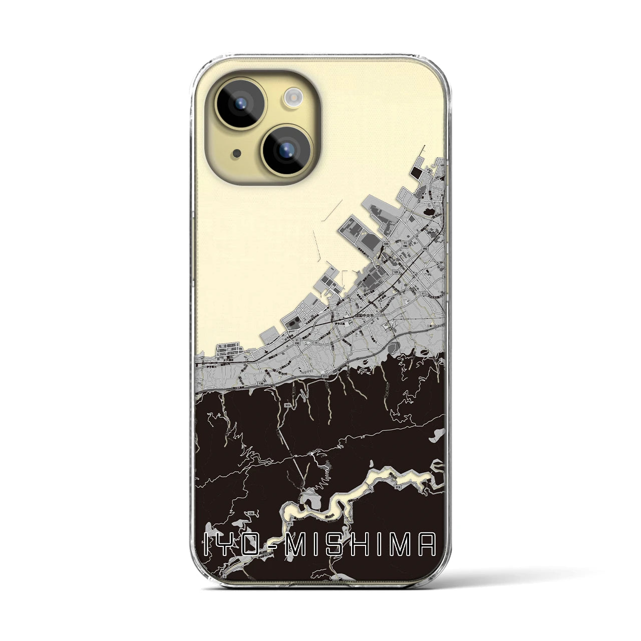 【伊予三島(愛媛県)】地図柄iPhoneケース(クリアタイプ)