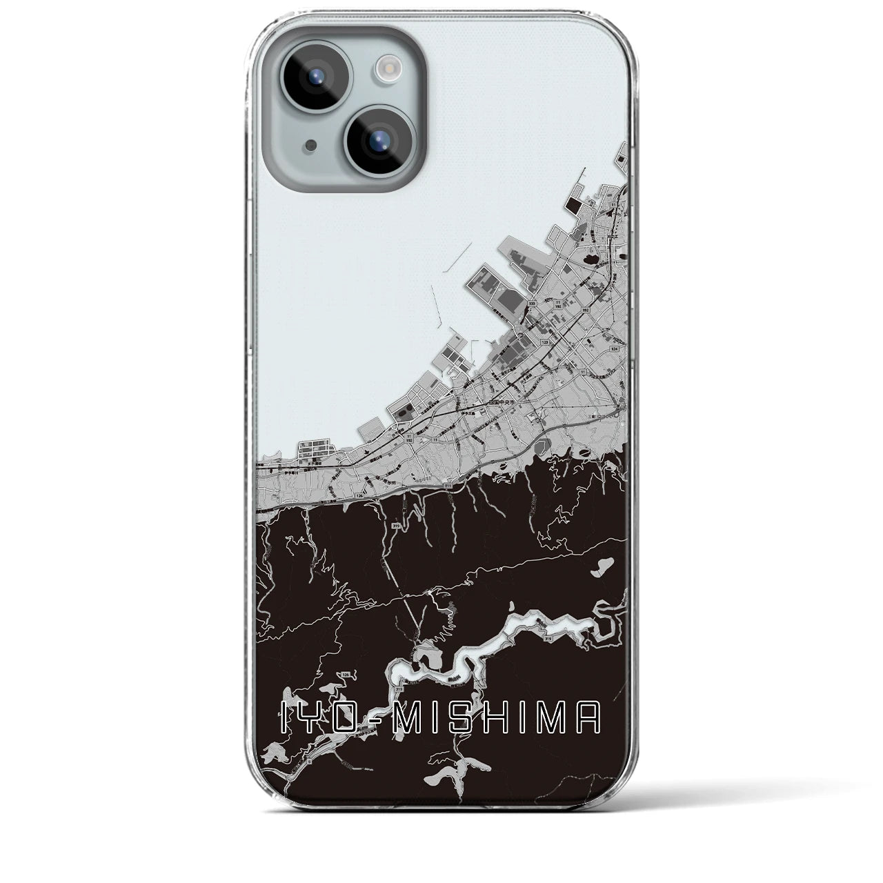 【伊予三島(愛媛県)】地図柄iPhoneケース(クリアタイプ)