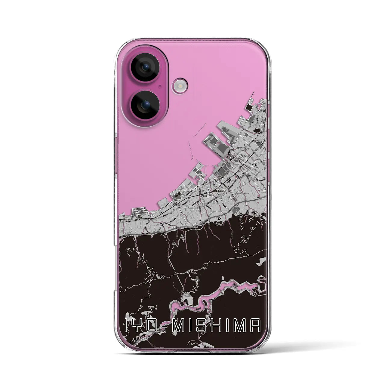 【伊予三島(愛媛県)】地図柄iPhoneケース(クリアタイプ)