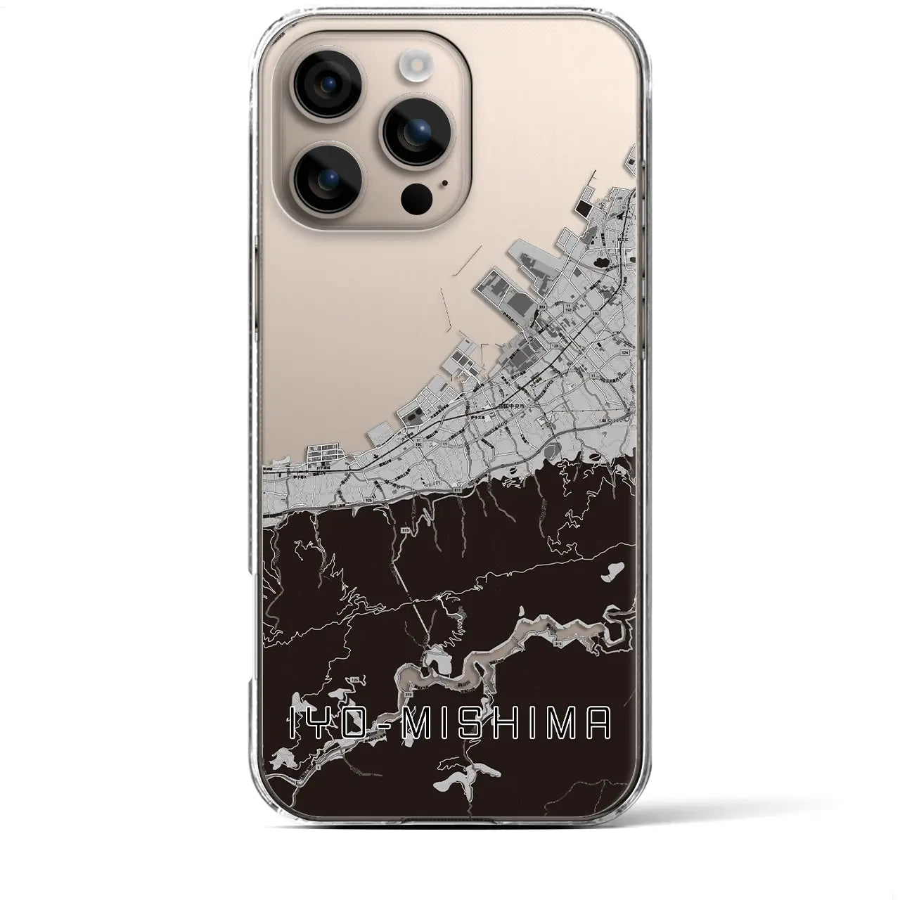 【伊予三島(愛媛県)】地図柄iPhoneケース(クリアタイプ)
