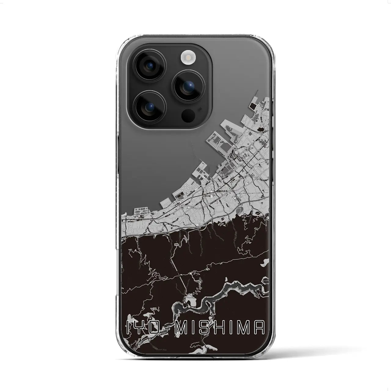 【伊予三島(愛媛県)】地図柄iPhoneケース(クリアタイプ)