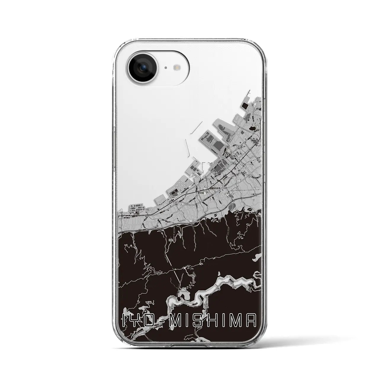 【伊予三島(愛媛県)】地図柄iPhoneケース(クリアタイプ)