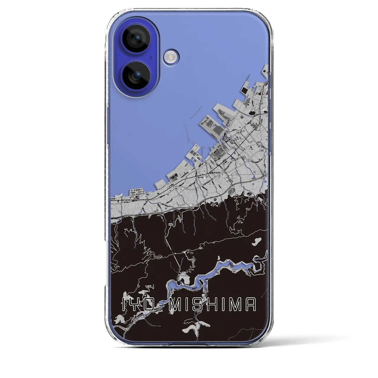 【伊予三島(愛媛県)】地図柄iPhoneケース(クリアタイプ)