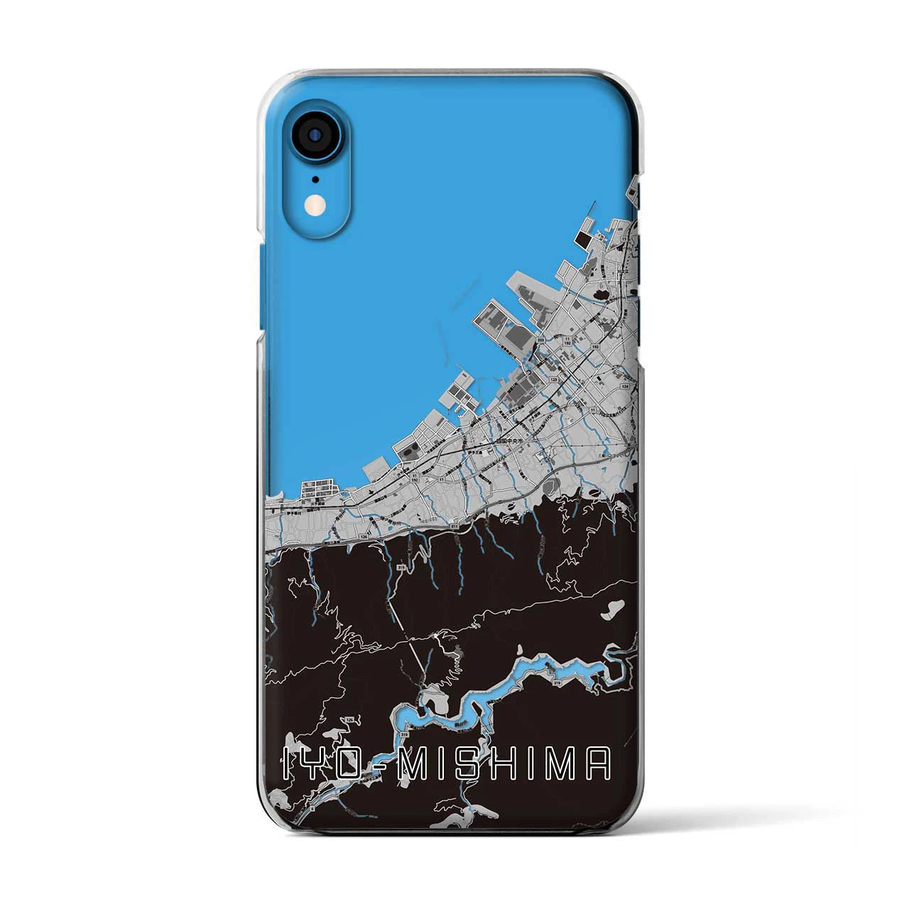 【伊予三島(愛媛県)】地図柄iPhoneケース(クリアタイプ)