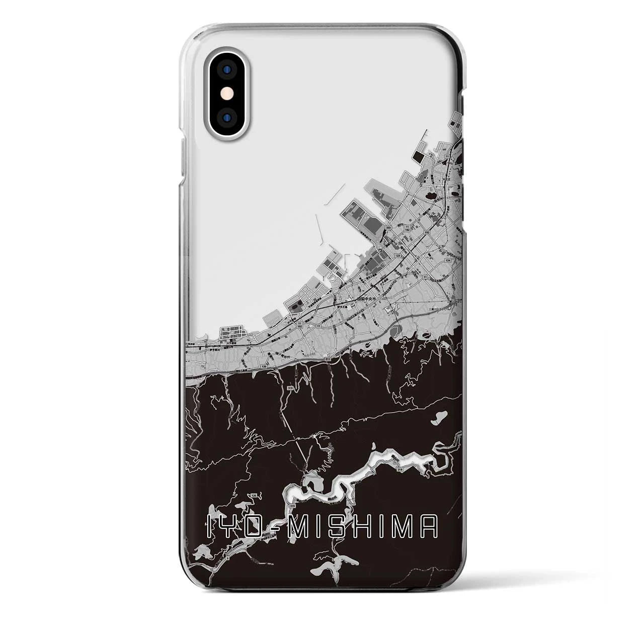 【伊予三島(愛媛県)】地図柄iPhoneケース(クリアタイプ)