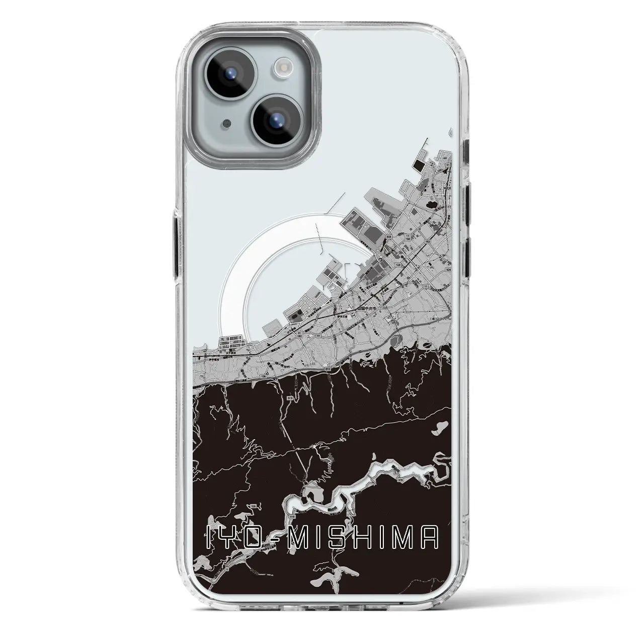 【伊予三島(愛媛県)】地図柄iPhoneケース(MagSafeタイプ)