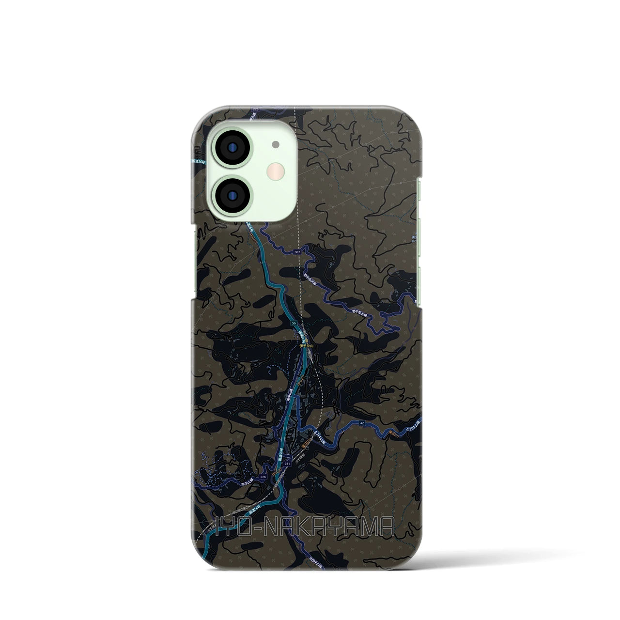 【伊予中山(愛媛県)】地図柄iPhoneケース(バックカバータイプ)