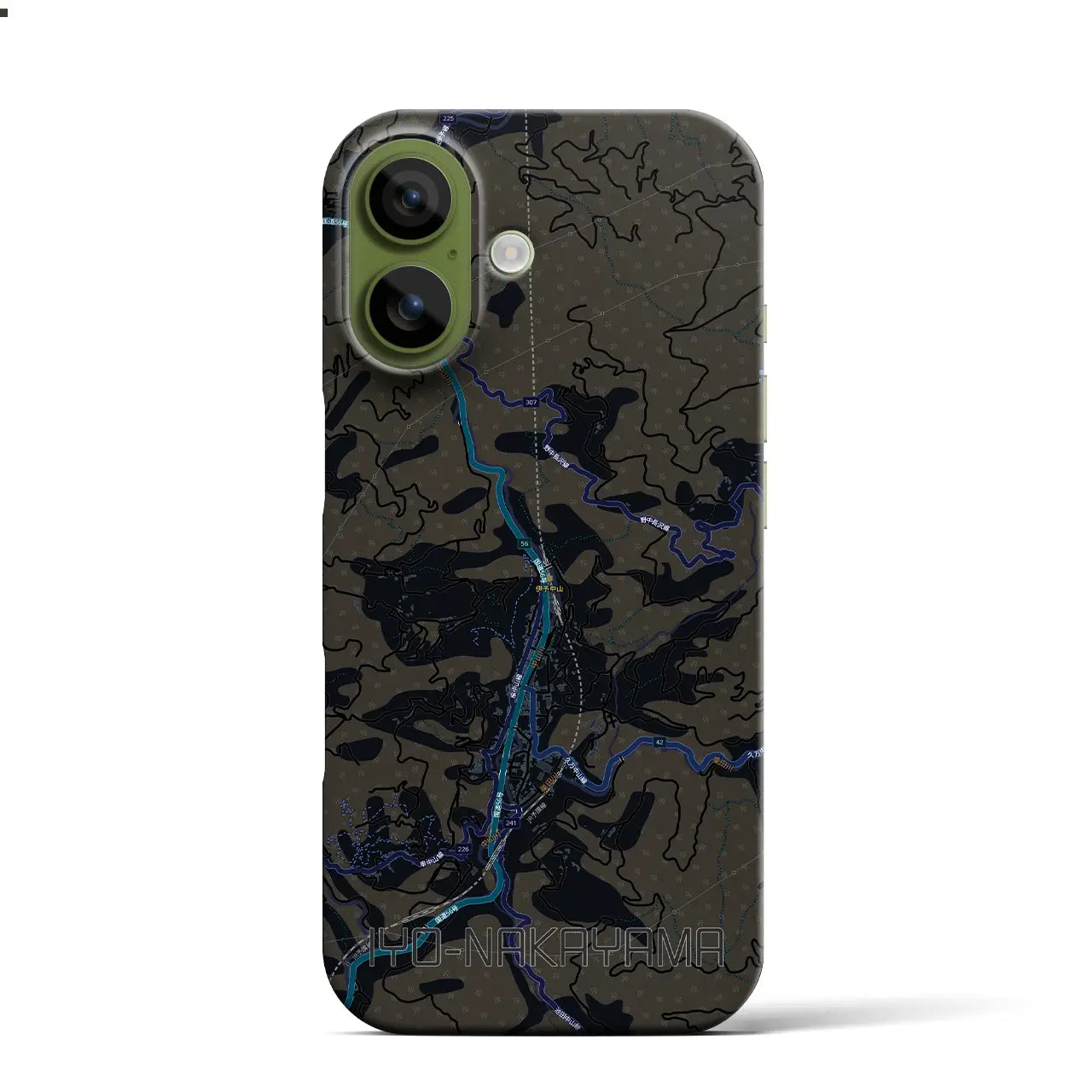 【伊予中山(愛媛県)】地図柄iPhoneケース(バックカバータイプ)