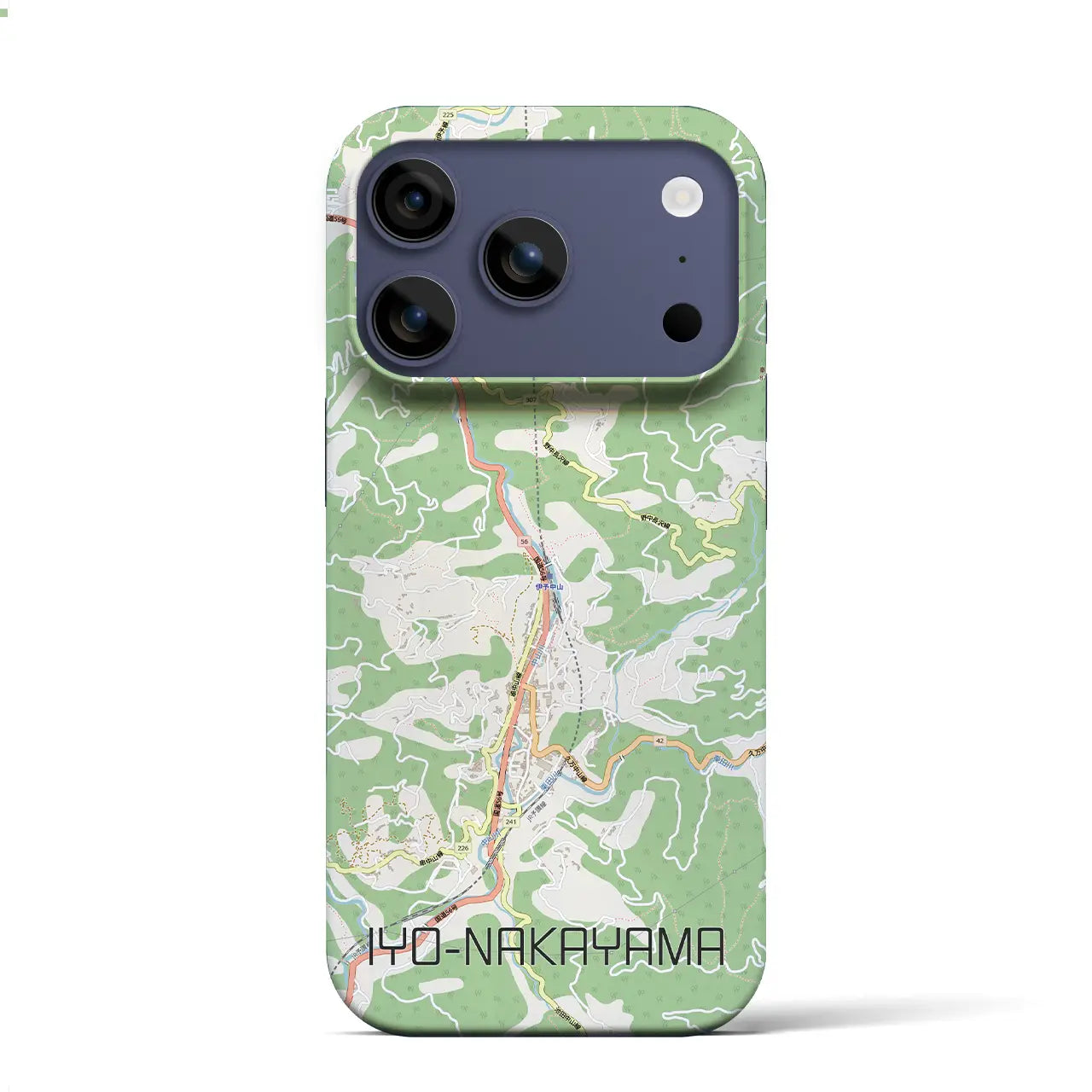 【伊予中山(愛媛県)】地図柄iPhoneケース(バックカバータイプ)ナチュラル・iPhone 17 Pro Max 用