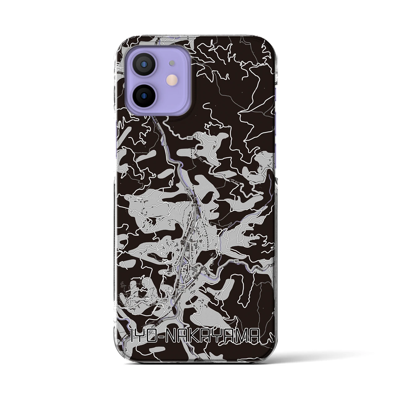 【伊予中山(愛媛県)】地図柄iPhoneケース(クリアタイプ)