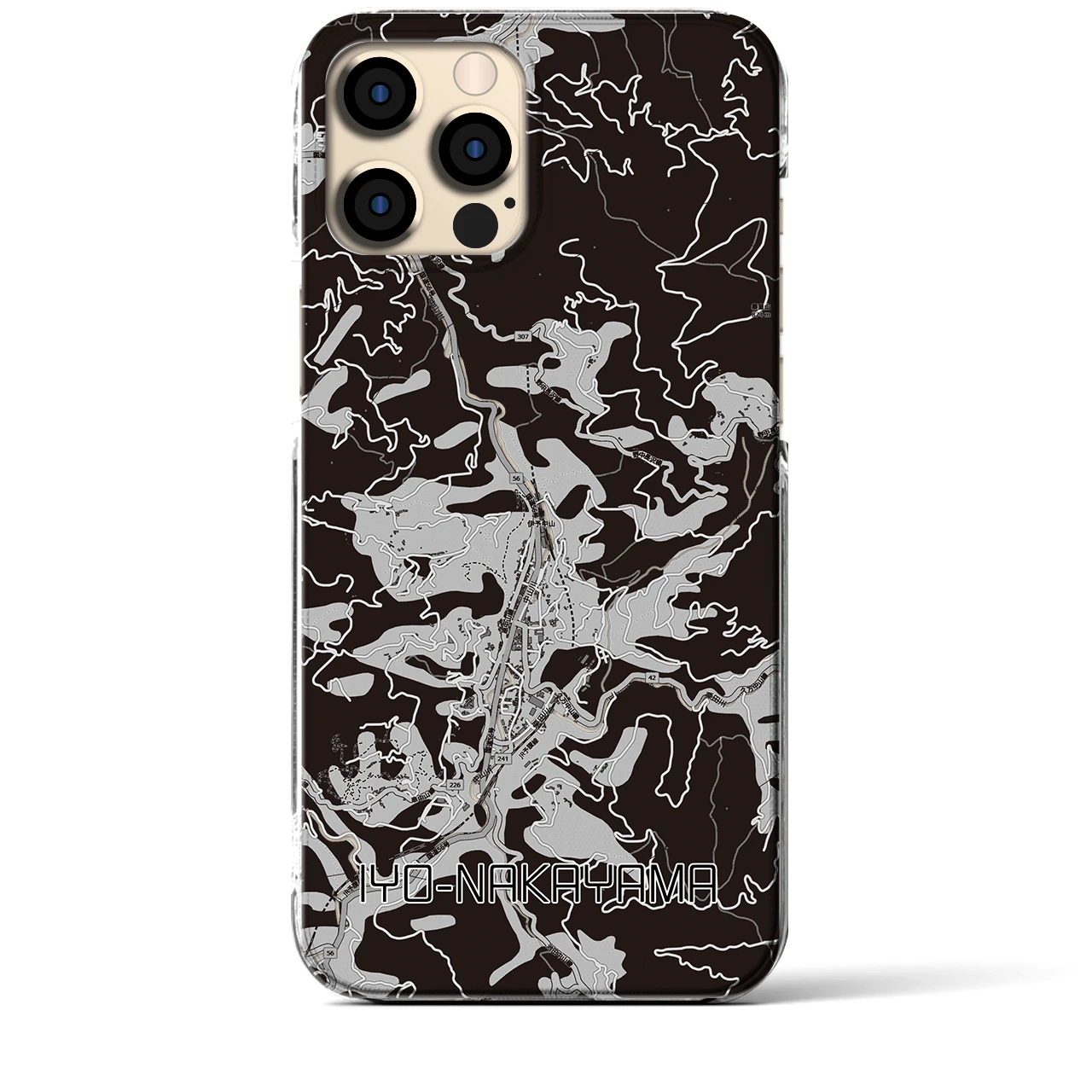 【伊予中山(愛媛県)】地図柄iPhoneケース(クリアタイプ)