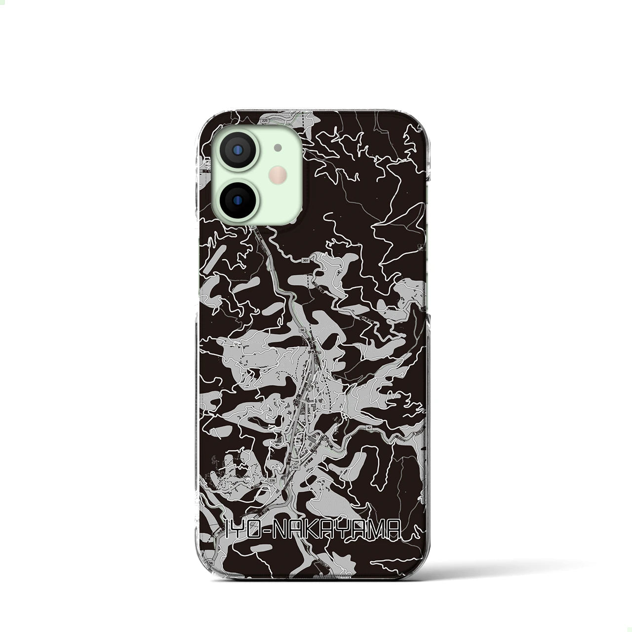 【伊予中山(愛媛県)】地図柄iPhoneケース(クリアタイプ)