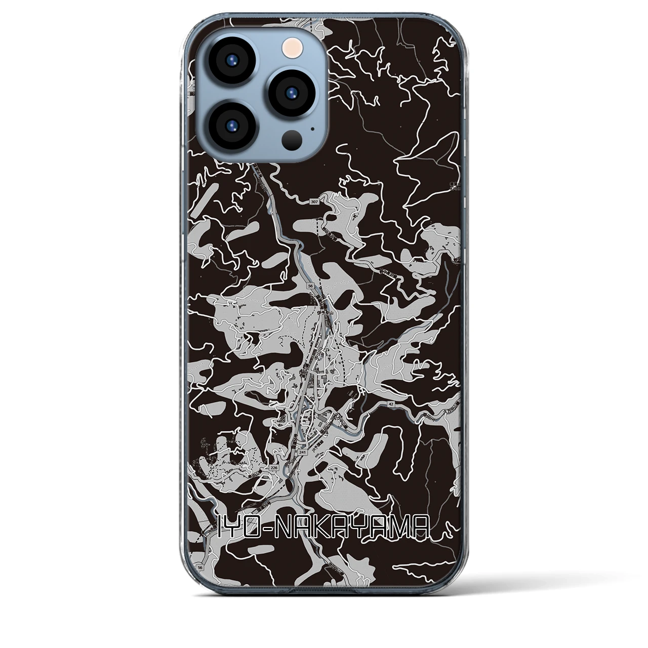 【伊予中山(愛媛県)】地図柄iPhoneケース(クリアタイプ)