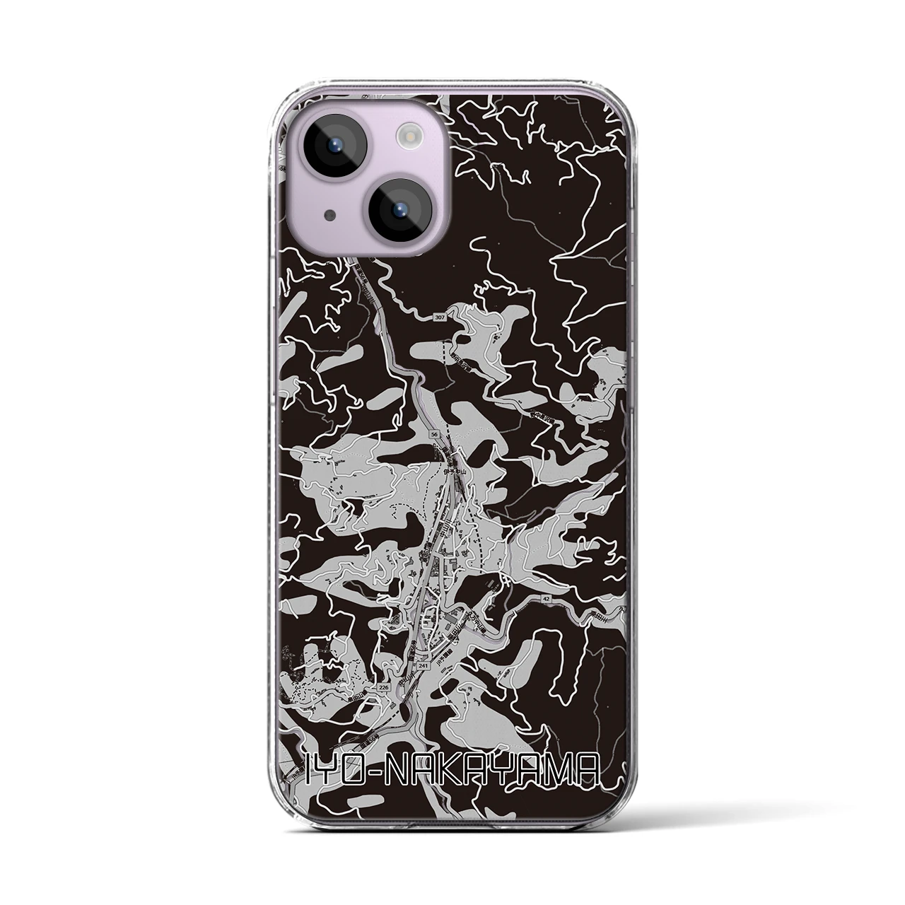 【伊予中山(愛媛県)】地図柄iPhoneケース(クリアタイプ)