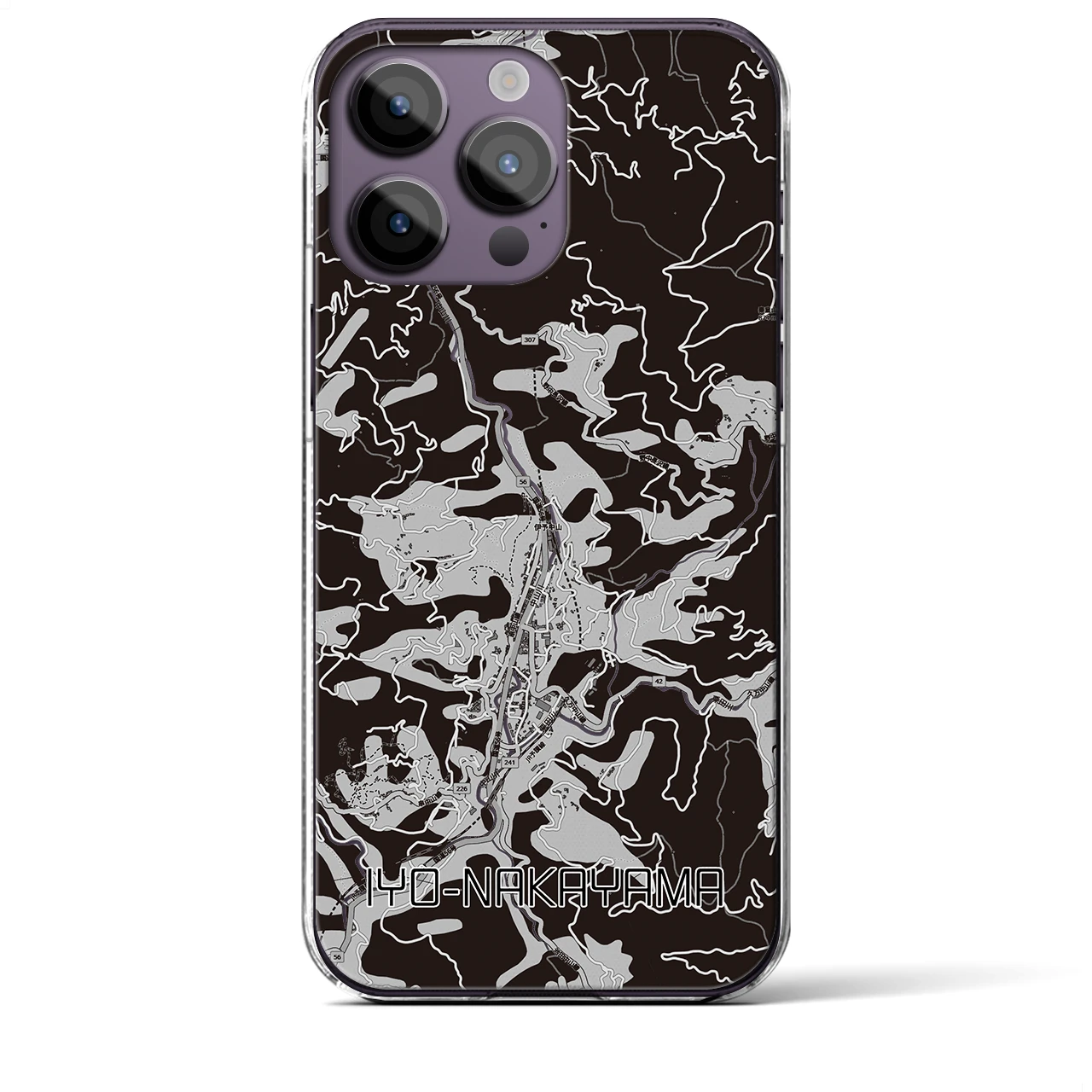 【伊予中山(愛媛県)】地図柄iPhoneケース(クリアタイプ)