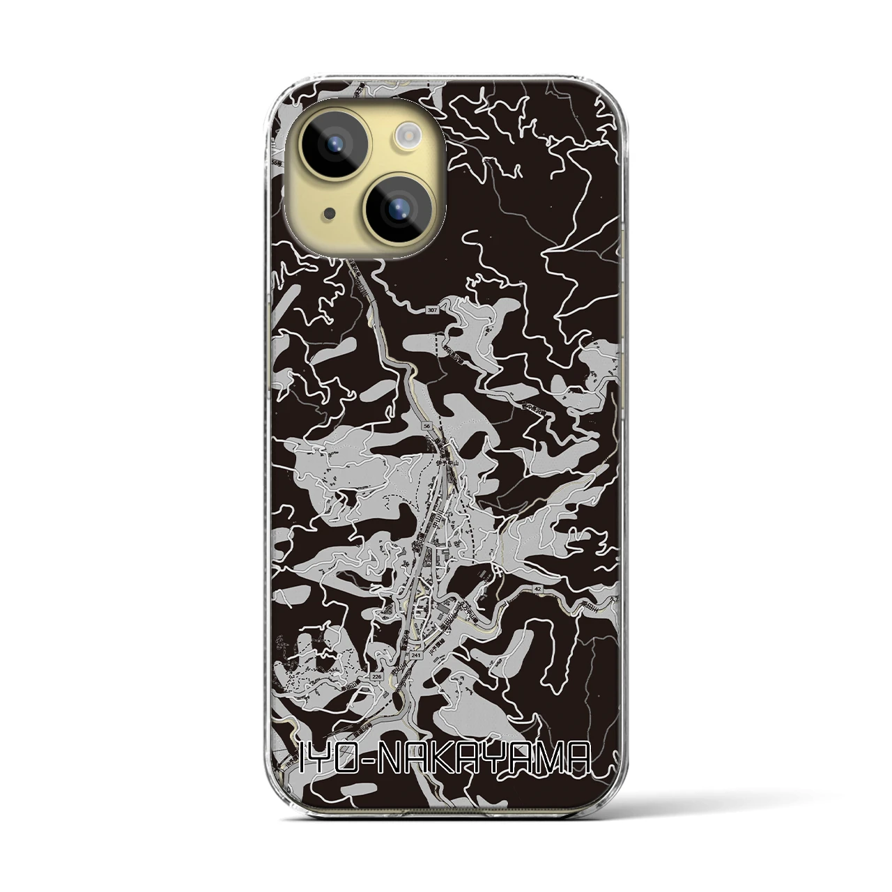 【伊予中山(愛媛県)】地図柄iPhoneケース(クリアタイプ)