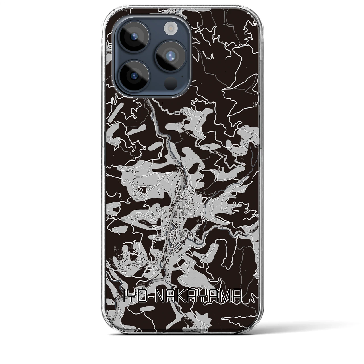 【伊予中山(愛媛県)】地図柄iPhoneケース(クリアタイプ)