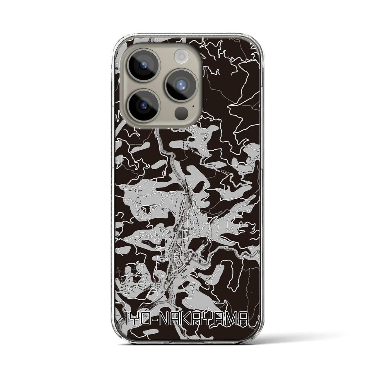 【伊予中山(愛媛県)】地図柄iPhoneケース(クリアタイプ)