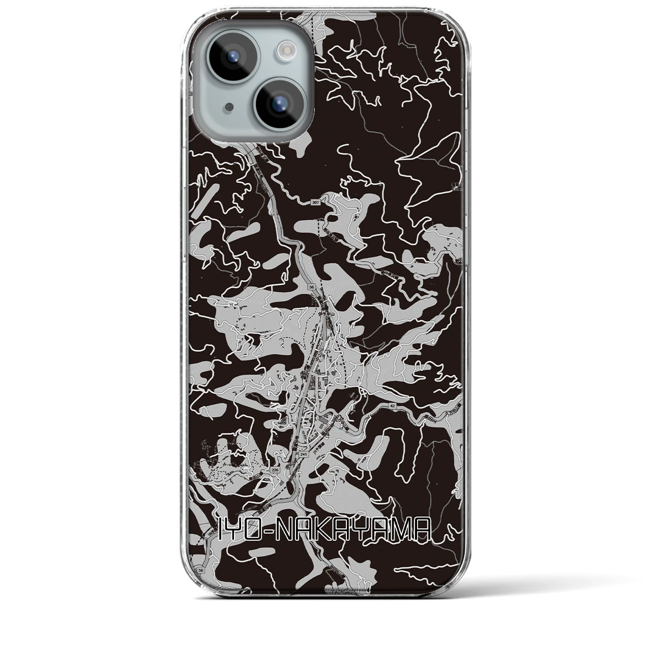 【伊予中山(愛媛県)】地図柄iPhoneケース(クリアタイプ)