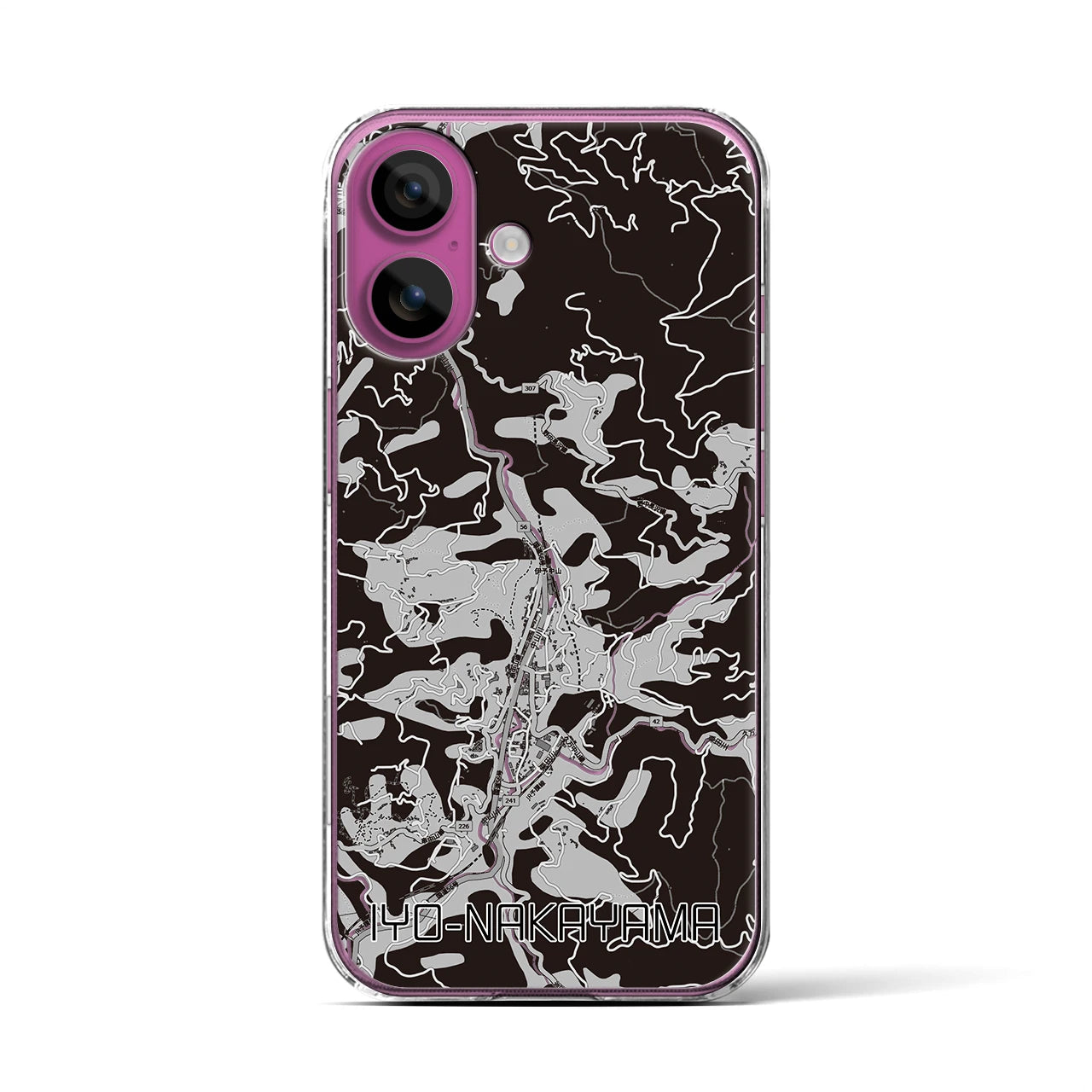 【伊予中山(愛媛県)】地図柄iPhoneケース(クリアタイプ)