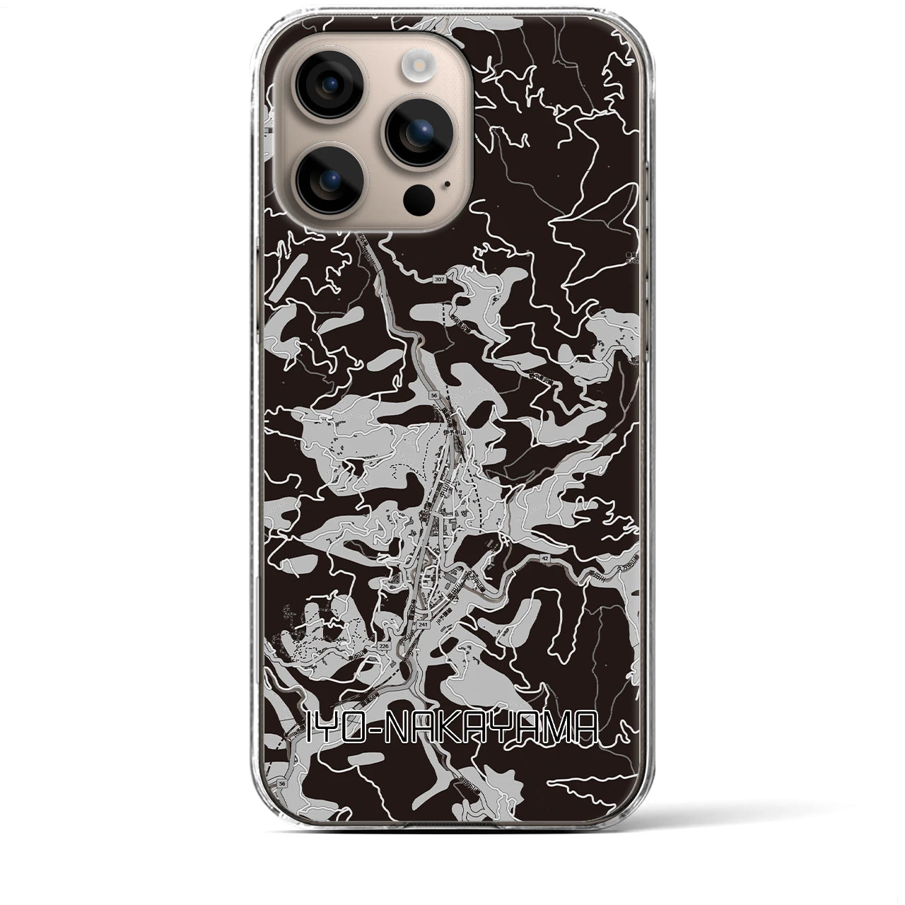 【伊予中山(愛媛県)】地図柄iPhoneケース(クリアタイプ)