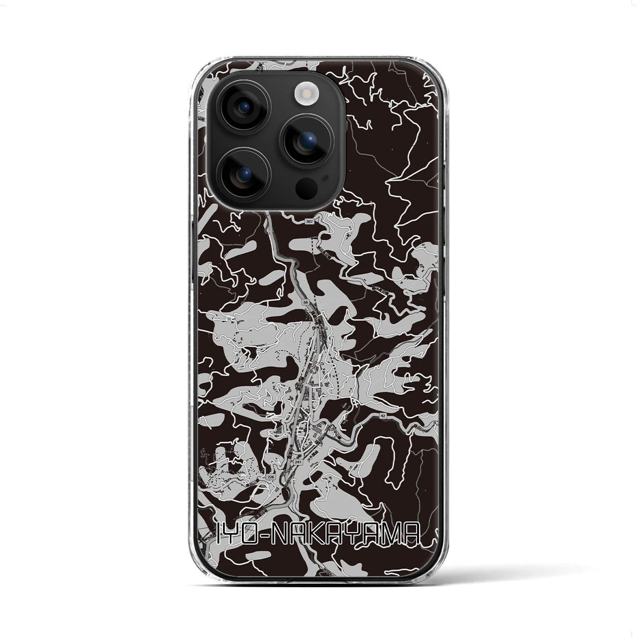 【伊予中山(愛媛県)】地図柄iPhoneケース(クリアタイプ)