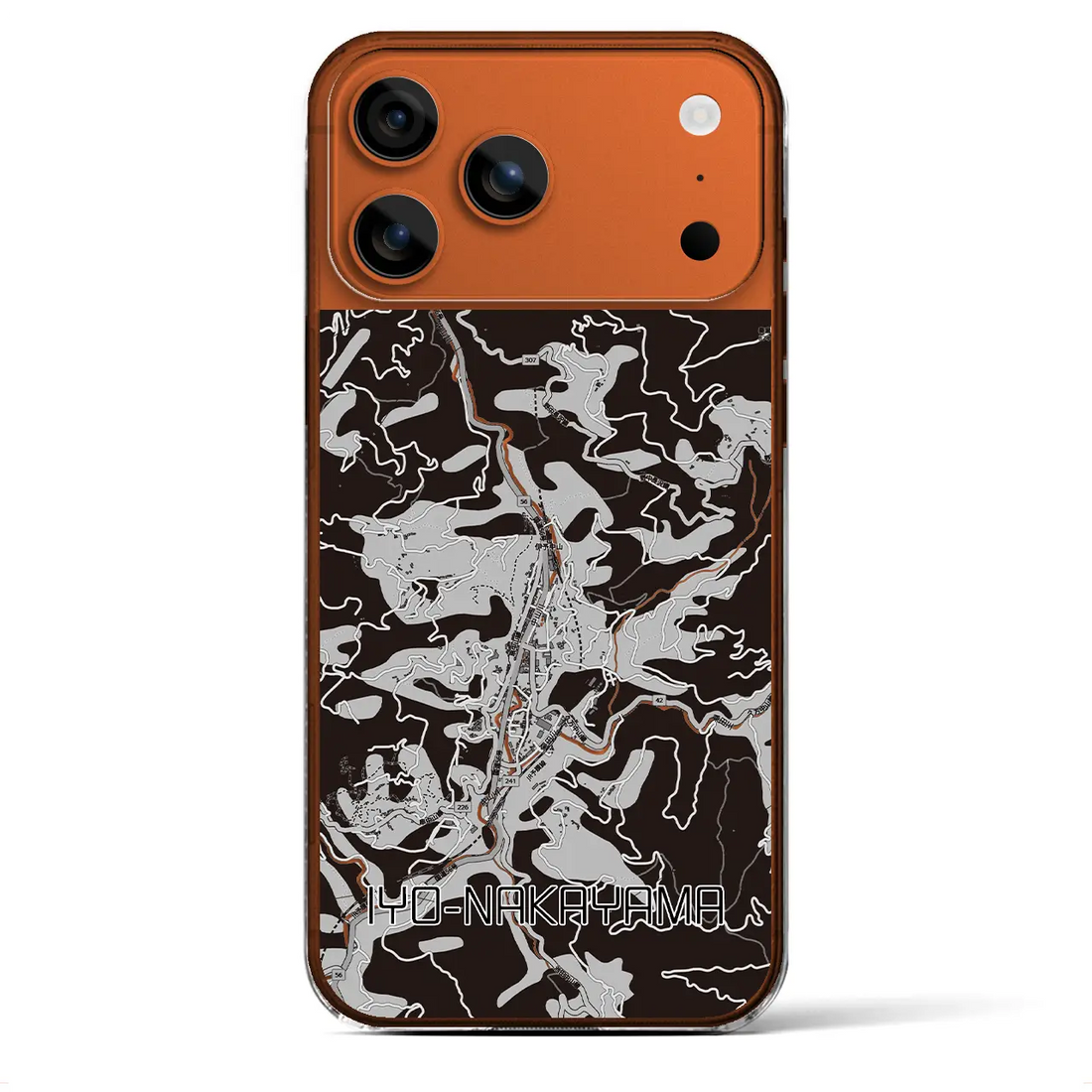 【伊予中山(愛媛県)】地図柄iPhoneケース(クリアタイプ)