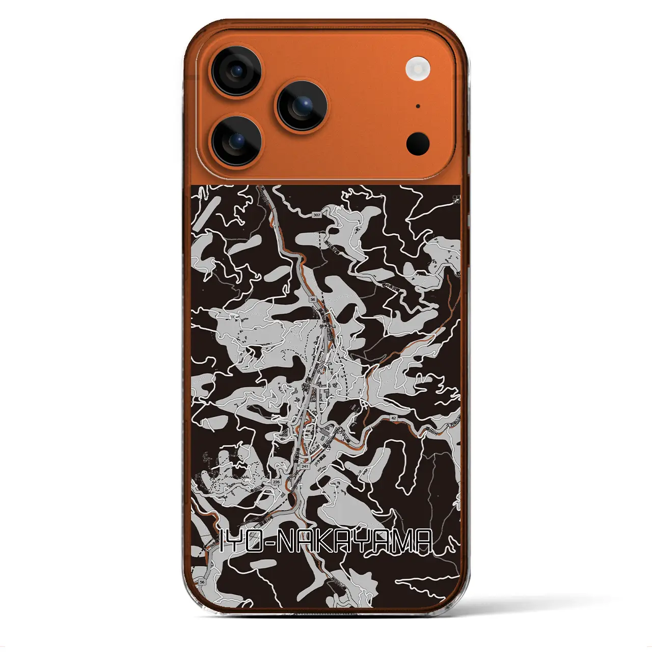 【伊予中山(愛媛県)】地図柄iPhoneケース(クリアタイプ)