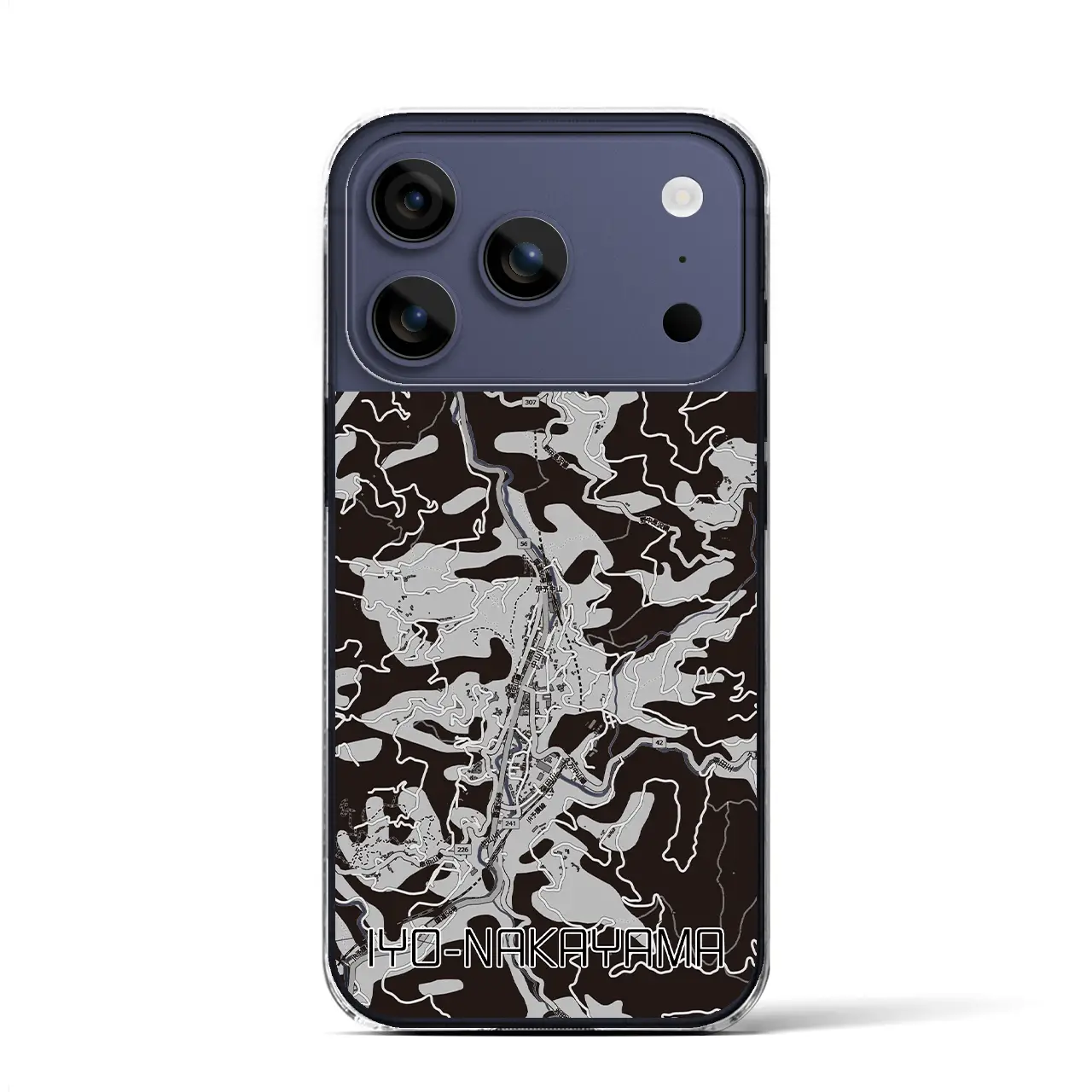 【伊予中山(愛媛県)】地図柄iPhoneケース(クリアタイプ)