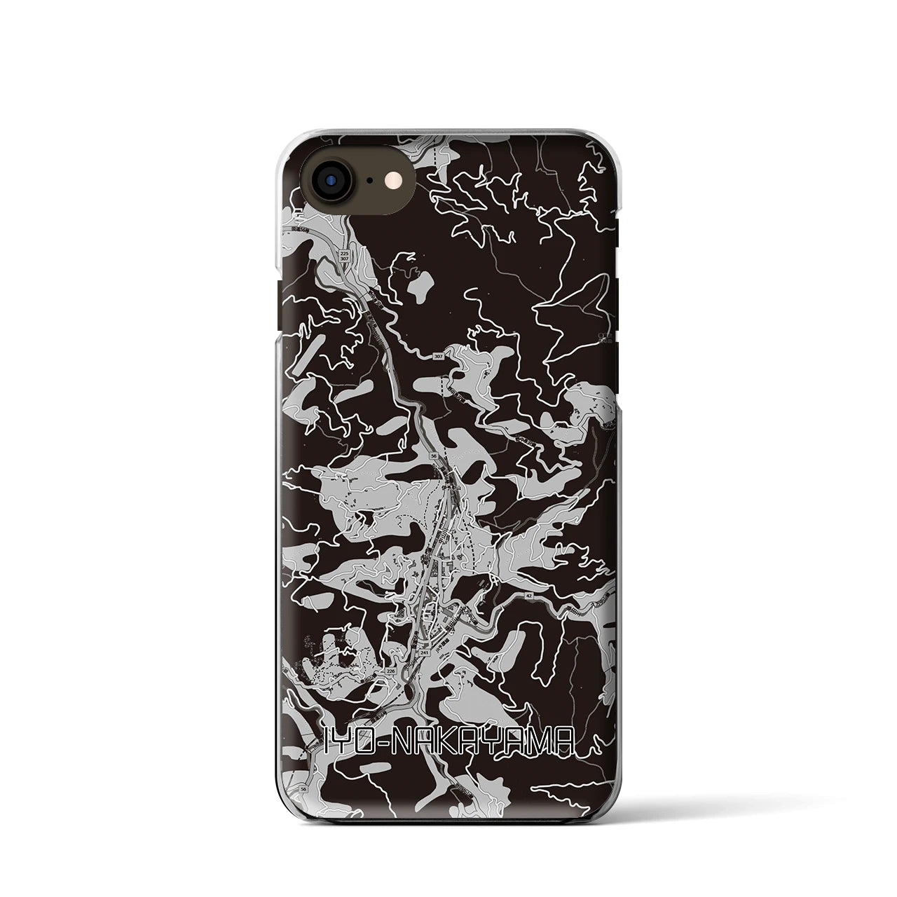 【伊予中山(愛媛県)】地図柄iPhoneケース(クリアタイプ)