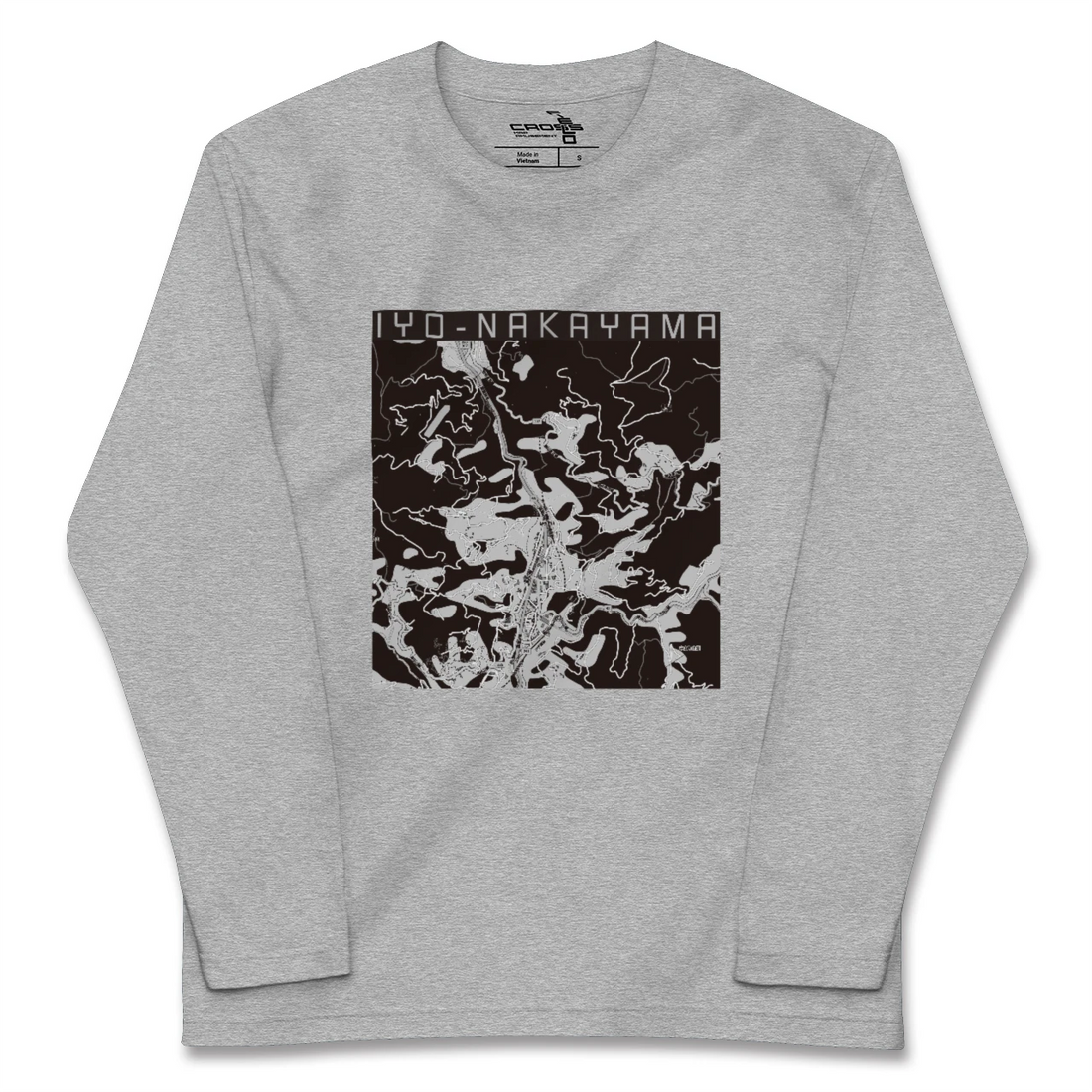 【伊予中山(愛媛県)】地図柄ロングスリーブTシャツ